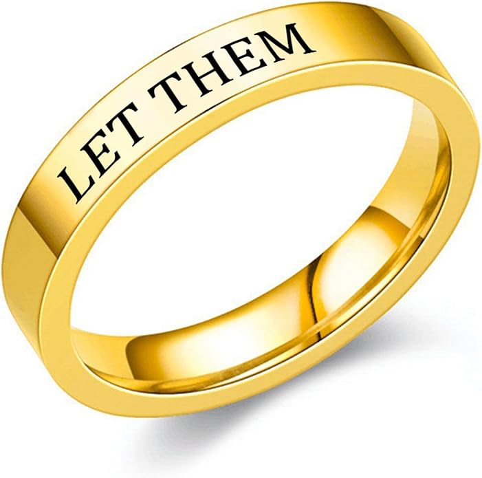 Roe Dolph Let Them Ring for Women Inspirational Engraved Band Ring Motivational Reminder Jewelry Inspirational Gifts for Women