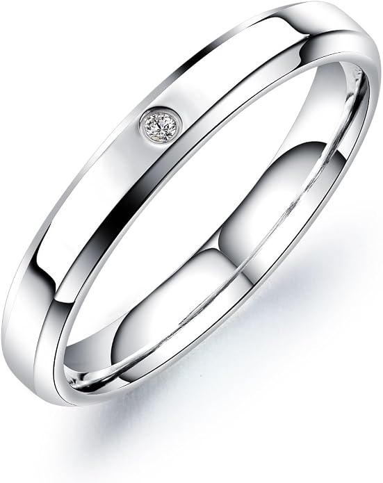 3mm 5mm Wedding Band for Women & Men Stainless Steel Couples Ring Comfort Fit High Polish
