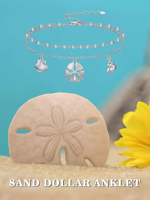 Ankle Bracelets for Women, 925 Sterling Silver Infinity/Heart/Pineapple/Butterfly/Turtle/Evil Eye/Sand Dollar Anklets Waterproof, Christmas Birthday Bracelet Anklets Jewelry Gift Adjustable