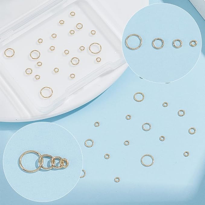 Beebeecraft 1 Box 20Pcs 14K Gold Filled Brass Closed Jump Rings 3mm Soldered Jump Rings Connectors for Jewelry Bracelet Necklace Making Craft