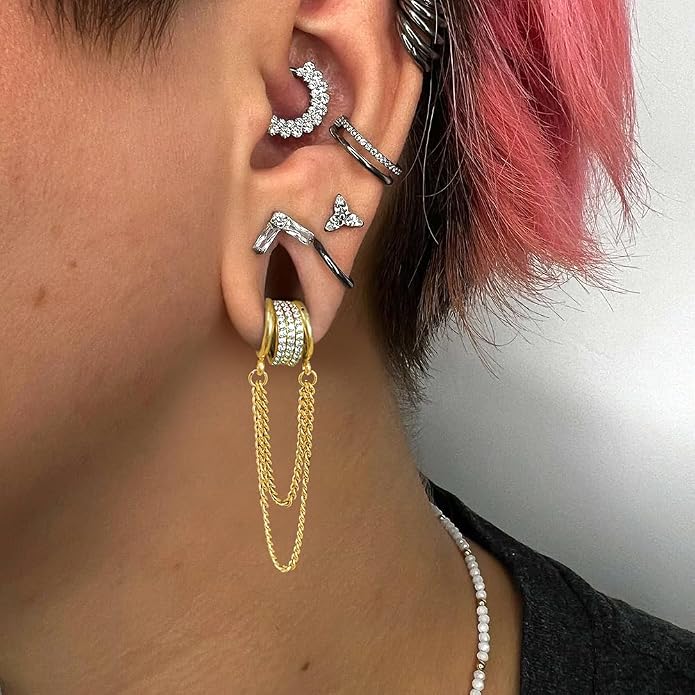 Casvort 14G Seamless Septum Piercing Rings Segment Tragus Hoop Rings 316 Surgical Stainless Steel Helix Ring Stacks for Stretched Ear Lobe Clickers Ear Hangers Body Jewelry