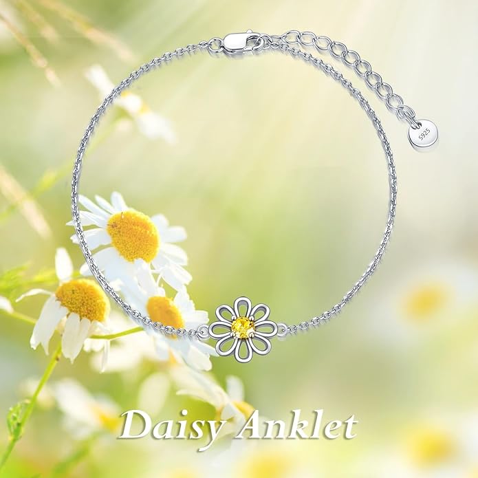 POPLYKE 925 Sterling Silver Infinity/Cross/Mermaid/Starfish/Pearl Anklet for Women Summer Jewelry