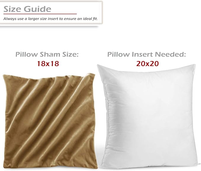 Nestl Throw Pillow Covers, Cozy Velvet Decorative Mocha Brown Pillow Covers 18 x 18 Inches, Soft Solid Couch Pillow Covers for Sofa, Bed and Car, Set of 2