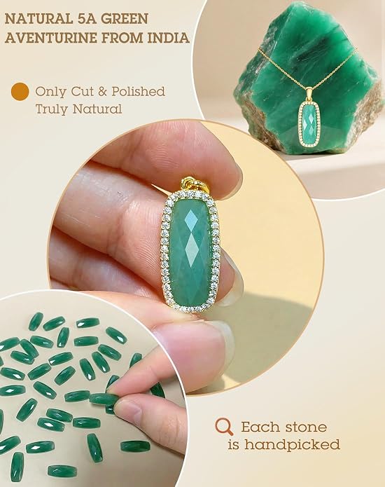 Natural Gemstone New Beginnings Birthday Graduation Gifts 925 Silver Jewelry Plated with 18K Gold Protection Necklace for Women