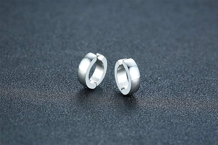 VNOX Unisex Vinatge Stainless Clip On Earrings Non Piercing Feather Charm Dangle Hinged Stud Earrings for Men Women Teen