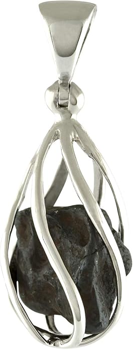 Starborn Gemstone teardrop Style Cage Pendant Sterling Silver