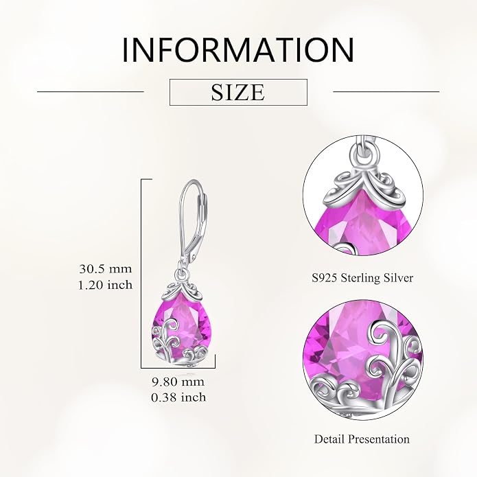 POPLYKE Celtic Filigree Teardrop Drop Dangle Earrings Sterling Silver Leverback Earrings Jewelry for Women