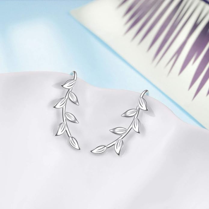 leaf/cherry blossom/purple orchid/celtic knot earrings Ear Climber Crawler Cuff Sterling Silver Wrap Earrings for Women