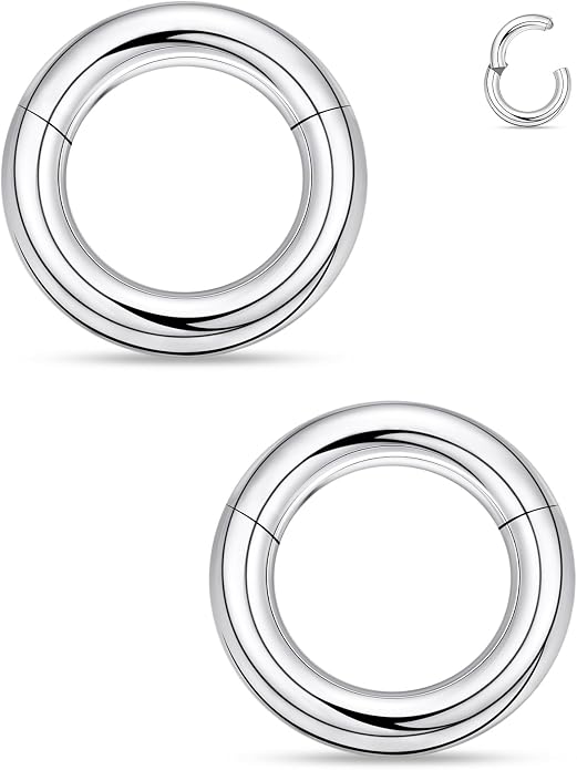 20G 18G 16G 14G 12G 10G 8G 6G 4G 2G Nose Rings Hoops Astm F136 Titanium Clicker Septum Lip Ring Tragus Helix Daith Rook Conch Snug Cartilage Lobe Earrings Hoop Piercing Jewelry For Women Men