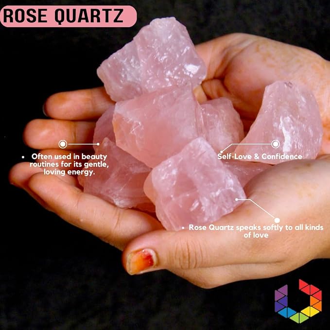 Large 1.25-2.0” Natural Rose Quartz Raw Crystals Stones for Meditation, Chakra, Reiki, Crystal Grid, Energy Work, Wire Wrapping, Tumbling & Spiritual Home Decor