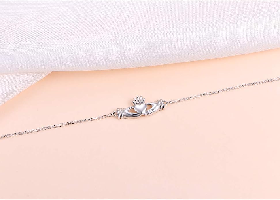 FLYOW S925 Sterling Silver Anklet for Women Summer Boho Beach Charm Adjustable Foot Ankle Bracelet Jewelry Birthday Gift