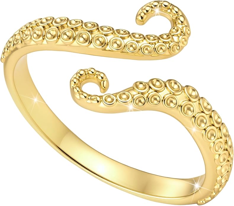 Adjustable Koi Fish Smake Dachshund Kitten Cat Hummingbird leaf Dragon Stackable Rings Lucky Protection Gold Adjustable Animal Themed Fortune Protection Ring Good Luck Statement Jewelry Women Grandma Mom Daughter