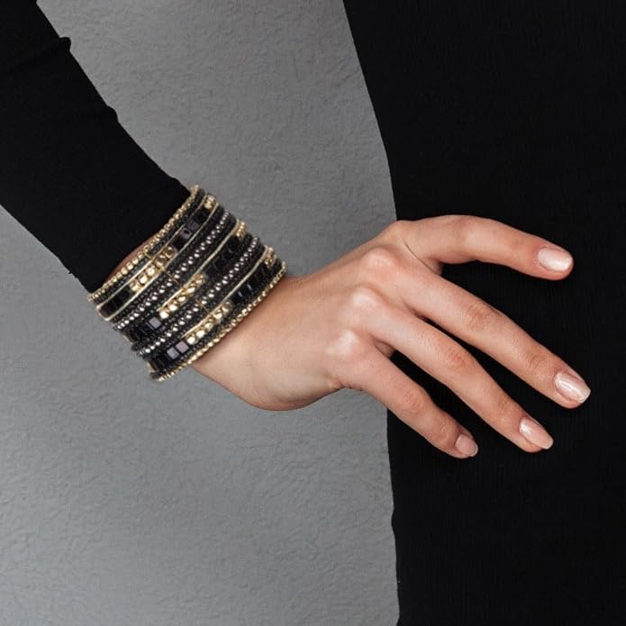 SPUNKYsoul Cuff Bracelets for Women Collection - Adjustable, Stylish Boho Inspired Beaded Bracelets, Trendy Stackable Beads, Ideal for Everyday Wear & Special Occasions
