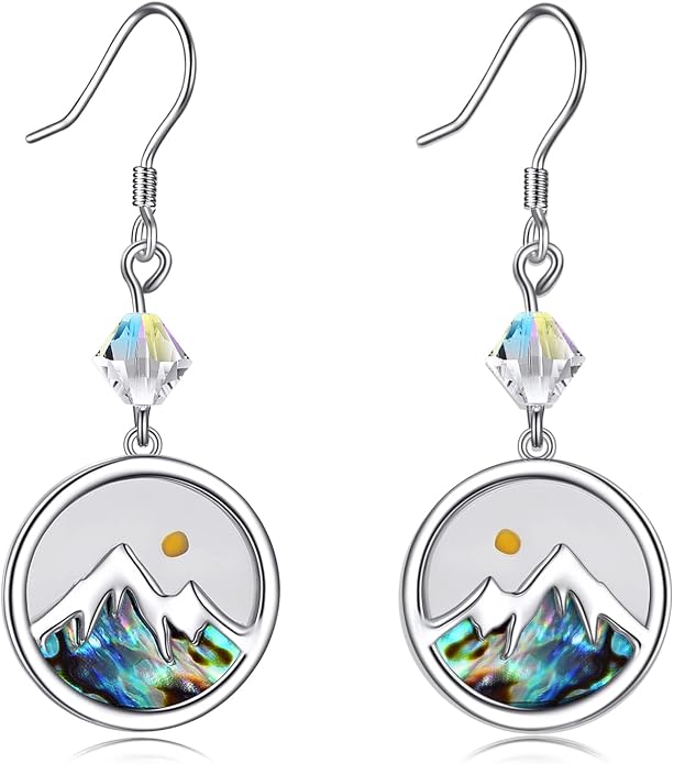 AOBOCO Mustard Seed Earrings for Women Sterling Silver Mountain Cross Earrings Dangle Christian Religion Jewelry Mothers Day Birthday for Mom Wife Friends
