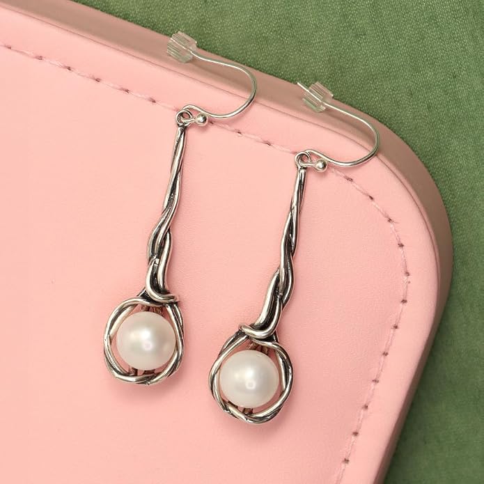 LeCalla 925 Sterling Silver Hammered Earrings for Women | Classic Handmade Textured Hammered Drop Dangle Earring Jewelry Gifts for Birthday Wedding Christmas