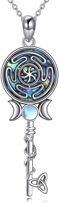 Thors Hammer Witches Knot Necklace Sterling Silver Celtic Witches Mjolnir Pendant Celtic Knot Viking Jewelry for Women Men