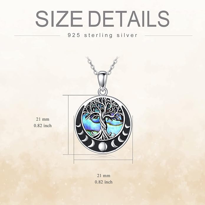 ONEFINITY Tree of Life Necklace 925 Sterling Silver Abalone Shell Celtic Knot Pendant Necklace for Women Jewelry
