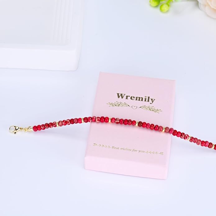 Natural Stone Beaded Anklets Bracelets for Women Handmade Beaded Anklet Bracelet Waterproof Boho Beads Ankle Bracelet Adjustable Summer Jewelry