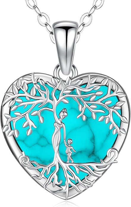 Odinstone Tree of Life Necklace, Sterling Silver Pendant for Women Family Tree Necklaces Jewelry for Mom/Wife/Grandma(With Fine Gift Box)