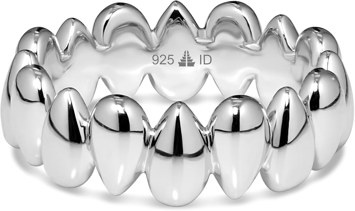 DEVATA Gold or Rhodium Plated Sterling Silver 925 – Eternity, Band Ring for Women – Heart, Knot, Clover, Infinity, Mariner, Cable, Curb, Cuban, Figaro, Daisy, Rope, Ribbed, Dome