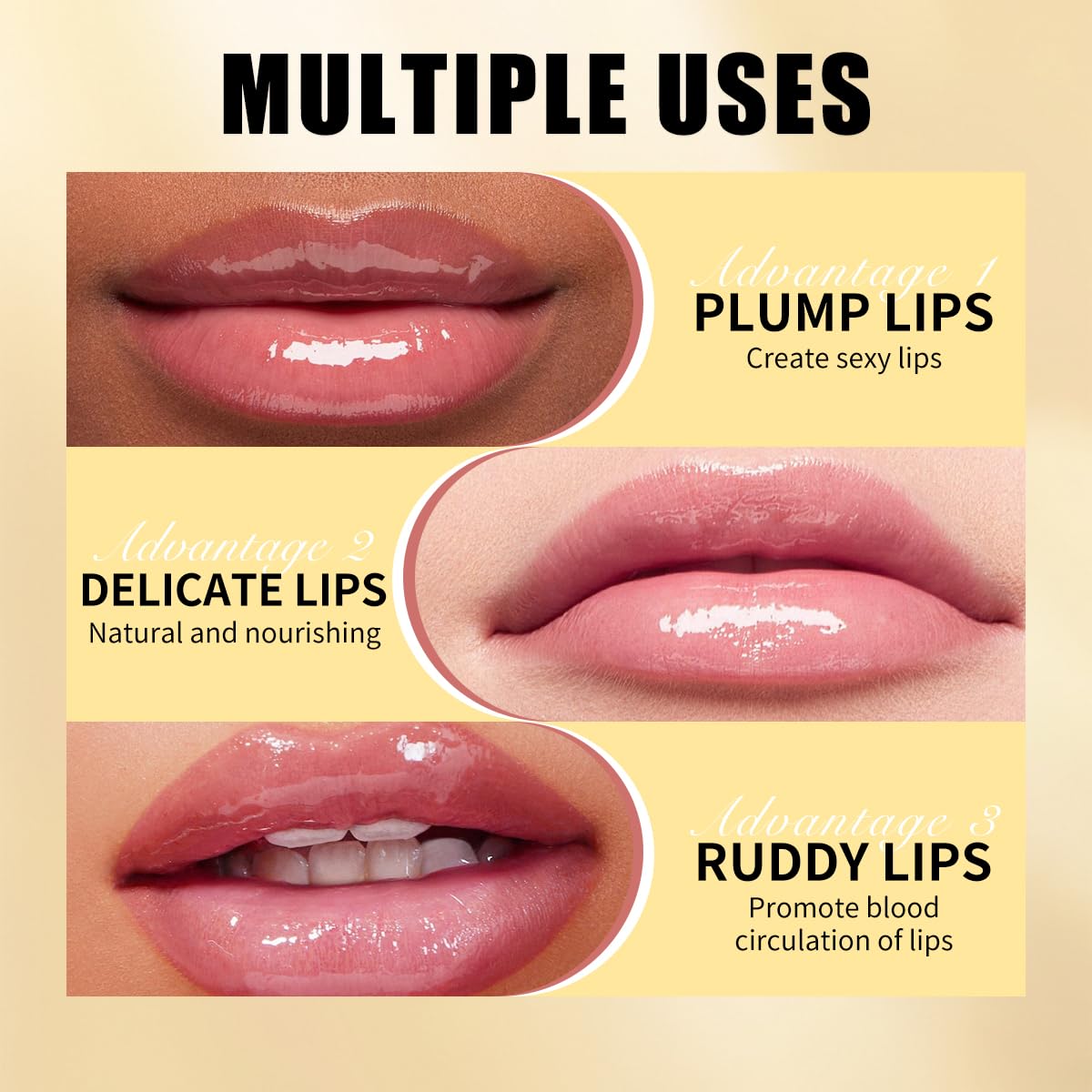 Transferproof Color Changing Lipstick,Color Changing Lipstick for Women Girls,Temperature Change Moisturizer,Waterproof Moisturizer Lip Balm(Gold Foil)