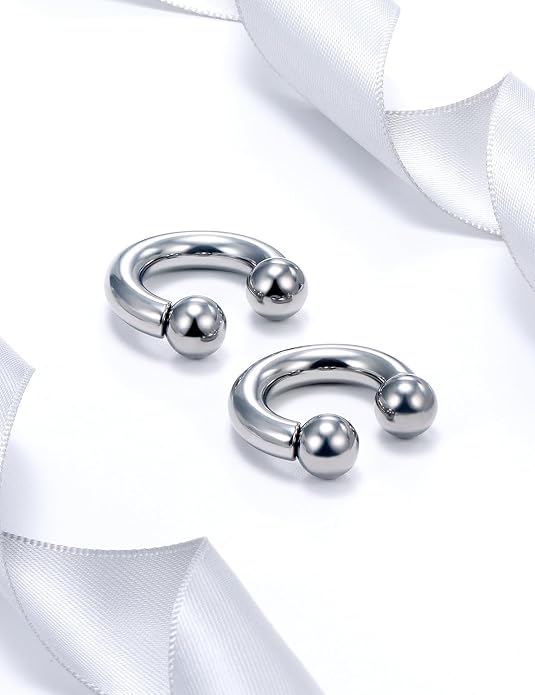 20G 18G 16G 14G 12G 8G 6G 4G 2G ASTM F136 Titanium Internal Thread Horseshoe Septum Ring Jewelry Circular Barbell Helix Snug Tragus Rook Daith Cartilage Earring Lip Ring Piercing Jewelry