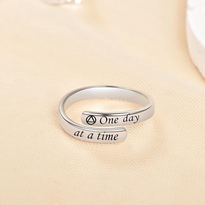 BEILIN 925 Sterling Silver Inspirational Jewelry Rings Adjustable Ring Personality Encouragement Gift for Teens Women