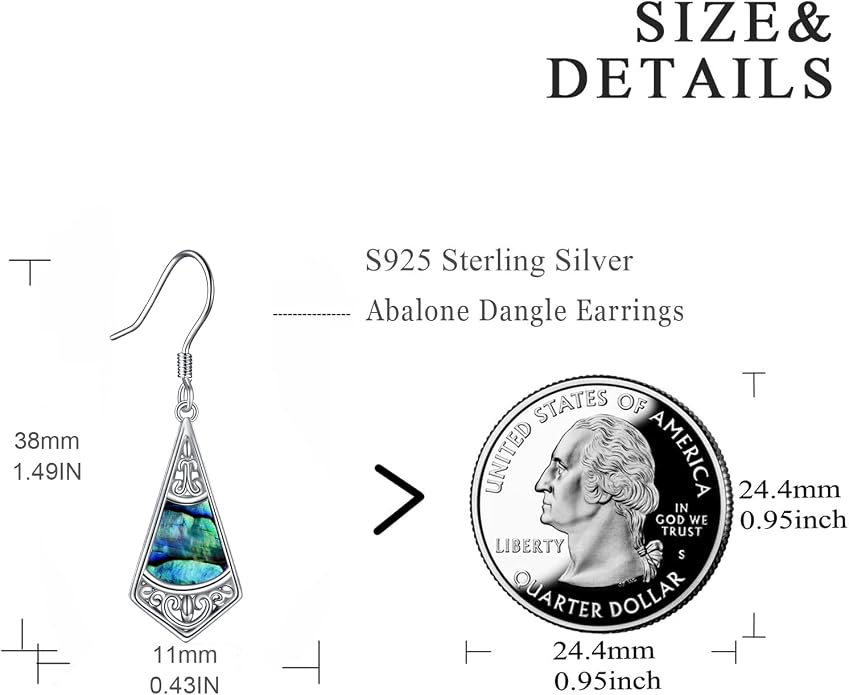 POPLYKE 925 Sterling Silver Tree of Life Dangle Earrings for Women Fashion Abalone Shell Jewelry Gifts for Mom Sister Friend Birthday