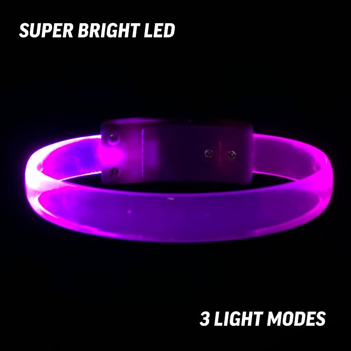 12 Magic Band Pack | Glow in The Dark | Flashing Light up for Concerts | Running Lights for Runners | Glow in The Dark Bracelets | Led Bracelet