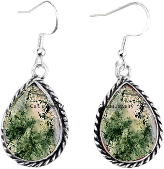 Pure 925 Sterling Silver Dangle Drop Earrings for Women, Pear Gemstone Handcrafted Earrings for Women & Girl ('Amethyst)