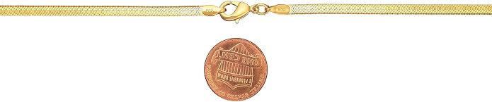 Barzel 18K Gold Plated Herringbone Chain Necklace 4MM Wide