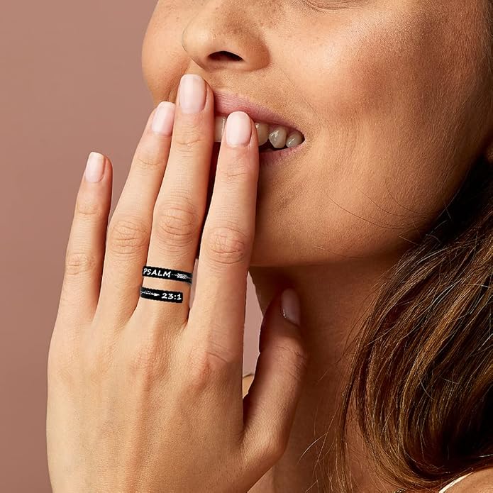 ZRAY Silver Keep Going Ring Inspirational Jewelry Stainless Steel Engraving Size Adjustable Personality Encouragement Gift for Women Teens Girls