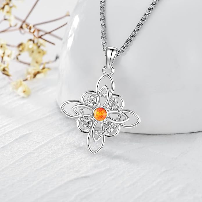 Pentagram Necklace Sterling Silver Triple Moon Goddess/Celtic Knot Witches Knot/Ankh/Sun and Moon/Hecate/Lilith/Santa Muerte/Tetragrammaton Pendant Necklace Pagan Wiccan Magic Egyptian Amulet Jewelry for Women Men