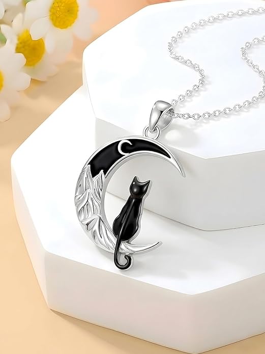 Tree of Life/Cat/Horse/Turtle/Sun/Cow Pendant Crescent Moon Necklace Anniversary Graduation Birthday for Grandma Women Wife Daughter(with Gift Box)