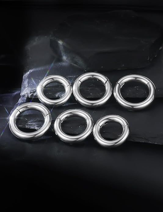 20G 18G 16G 14G 12G 10G 8G 6G 4G 2G Nose Rings Hoops 316l Surgical Steel Clicker Septum Lip Ring Tragus Helix Daith Rook Conch Snug Cartilage Lobe Earrings Hoop Piercing Jewelry For Women Men