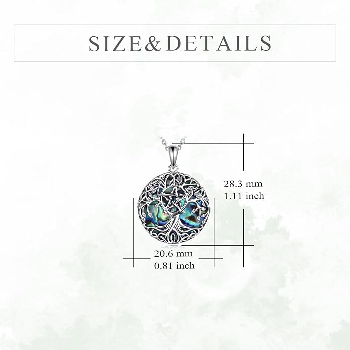 YFN Tree of Life Necklace Sterling Silver Celtic Knot Tree Pendant Jewelry Gifts for Women Men