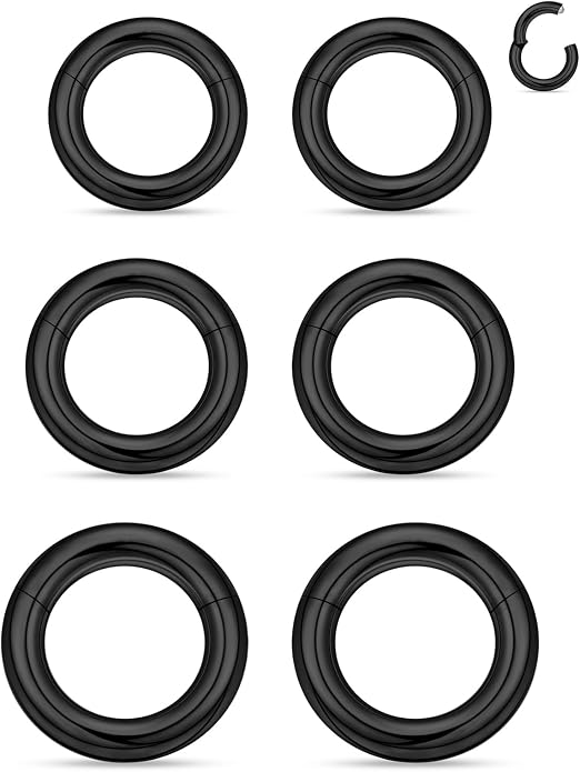 20G 18G 16G 14G 12G 10G 8G 6G 4G 2G Nose Rings Hoops 316l Surgical Steel Clicker Septum Lip Ring Tragus Helix Daith Rook Conch Snug Cartilage Lobe Earrings Hoop Piercing Jewelry For Women Men