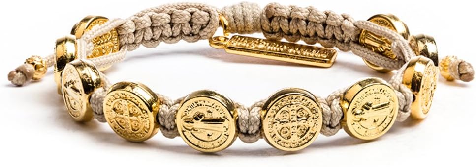 My Saint My Hero Benedictine Blessing Bracelets – Handwoven Spiritual Protection with Medals Hand-Cast In Italy at Sacred Site