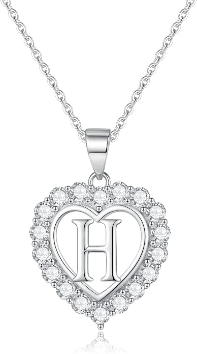 Infinity Heart Necklaces for Women, S925 Sterling Silver Initial Necklace Womens Jewelry Mothers Day Gifts Girls Valentines Gifts for Her Christmas Birthday Gifts for Women Mom Wife Girlfriend
