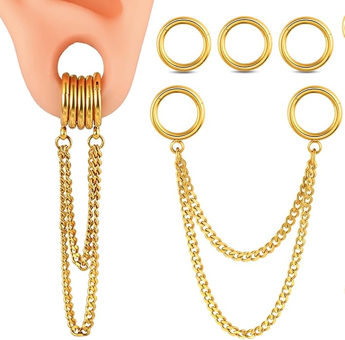 Casvort 14G Seamless Septum Piercing Rings Segment Tragus Hoop Rings 316 Surgical Stainless Steel Helix Ring Stacks for Stretched Ear Lobe Clickers Ear Hangers Body Jewelry