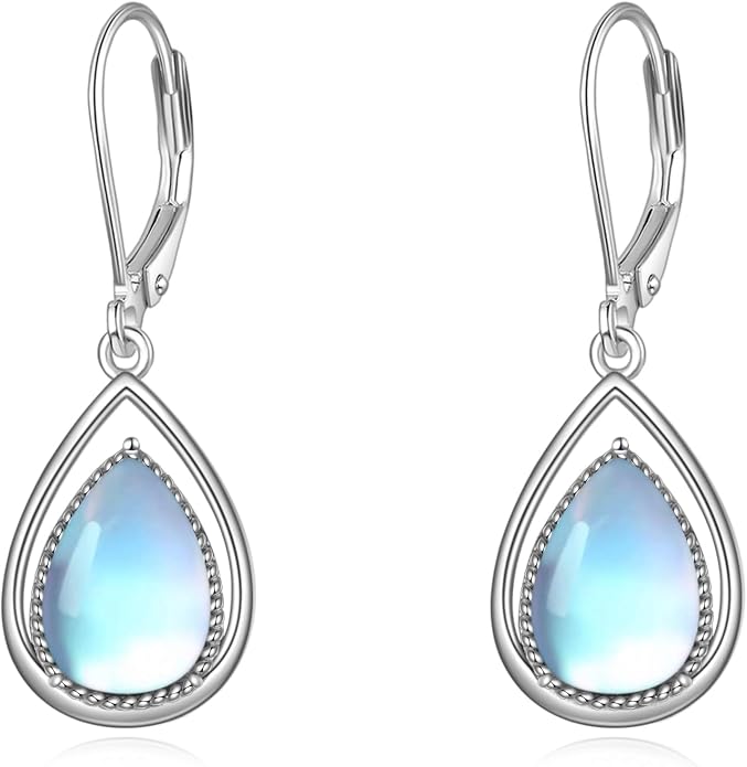 VONALA Dangle Earrings 925 Sterling Silver Opal Larimar Lapis Sapphire Turquoise Moss Agate Crystal Dangling Earrings Jewelry Gift for Women
