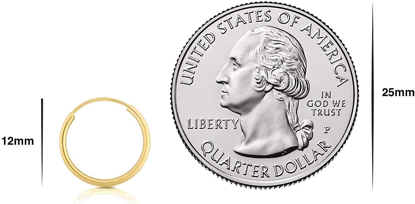 14k Solid Gold Endless Hoop Earrings, 14k Gold Thin Hoop Earrings, Cartilage Earrings, Helix Earring, Nose Hoop, Tragus Earring, 100% Real 14k Gold