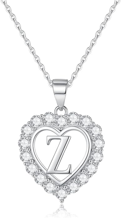 Infinity Heart Necklaces for Women, S925 Sterling Silver Initial Necklace Womens Jewelry Mothers Day Gifts Girls Valentines Gifts for Her Christmas Birthday Gifts for Women Mom Wife Girlfriend