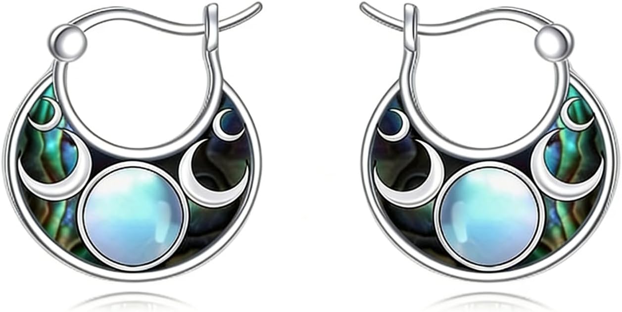 Tree of Life/Sunflower/Mountain/Daisy/Flower/Dragonfly/Butterfly/Earrings 925 Sterling Silver Hoop Earrings for Women