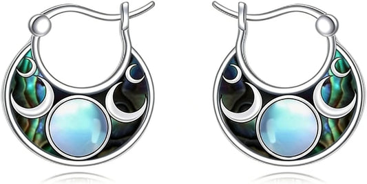 Tree of Life/Sunflower/Mountain/Daisy/Flower/Dragonfly/Butterfly/Earrings 925 Sterling Silver Hoop Earrings for Women