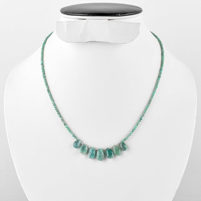 Natural Gemstone Dainty Pendant Necklace for Women Handmade Crystal Jewelry 925 Sterling Silver 18 Inch Chain Healing Chakra Christmas Birthday Gift for Her