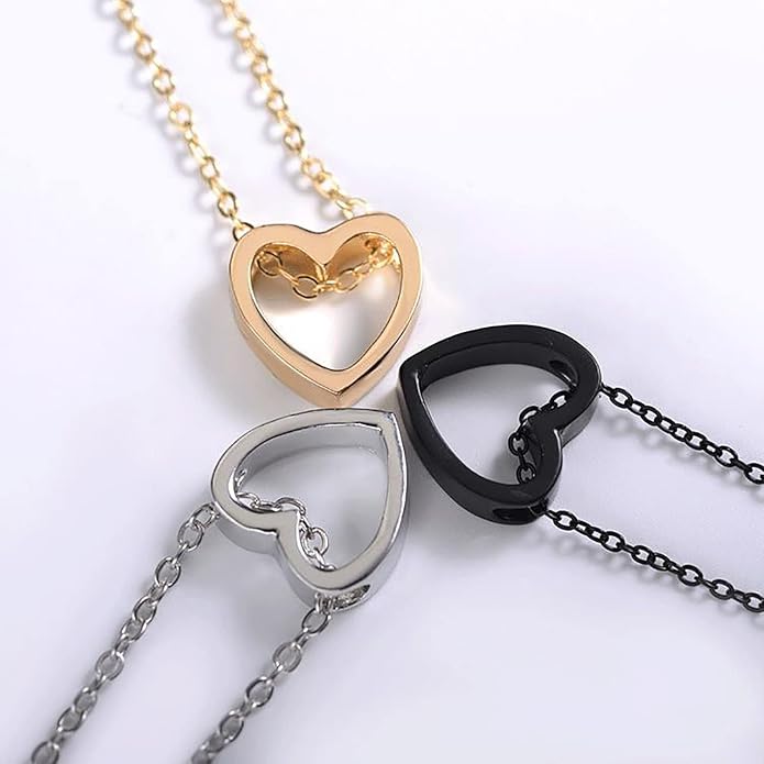 Tiny Gold Heart Choker Necklace Dainty Cute Initial Heart Pendant Layered Heart Necklaces for Women