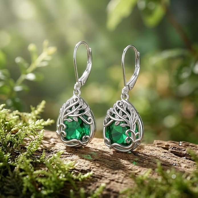 Teardrop Tree of Life/Filigree Earrings for Women Dangle Leverback Earrings Jewelry Gift Anniversary For Her
