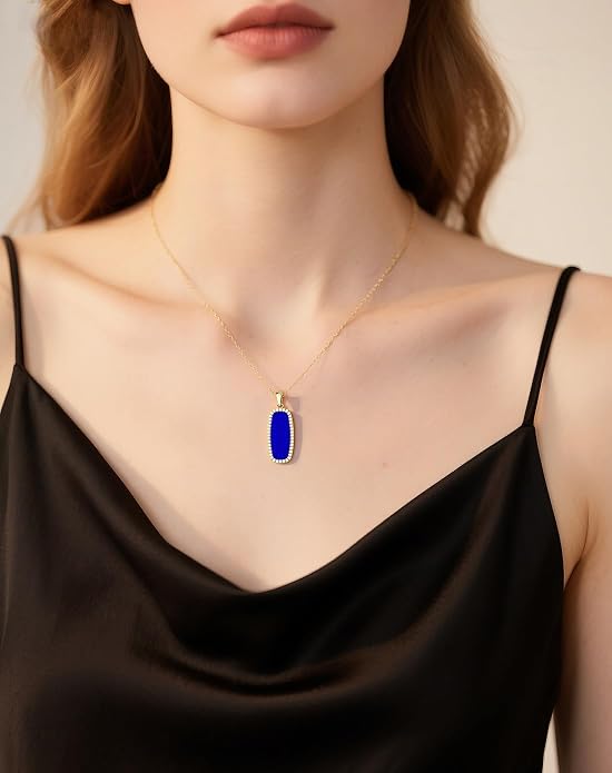 Natural Gemstone New Beginnings Birthday Graduation Gifts 925 Silver Jewelry Plated with 18K Gold Protection Necklace for Women