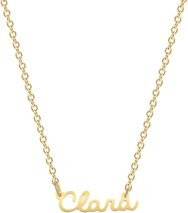 MOMOL 18K Gold Plated Stainless Steel Name Necklace Personalized Custom Name Necklace Customized Nameplate Necklace for women